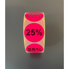 Etiket Ø35mm fluor roze 25% 1000/rol Th99032066