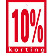 Geponste prijskaart 10% Korting 100st Tfr4510