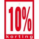 Geponste prijskaart 10% Korting 100st Tfr4510