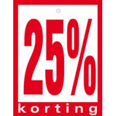 Geponste prijskaart 25% Korting 100st Tfr4525