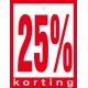 Geponste prijskaart 25% Korting 100st Tfr4525