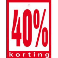 Geponste prijskaart 40% Korting 100st Tfr4540