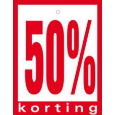  Geponste prijskaart 50% Korting 100st Tfr4550