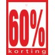 Geponste prijskaart 60% Korting 100st Tfr4560