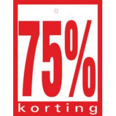 Geponste prijskaart 75% Korting 100st Tfr4575