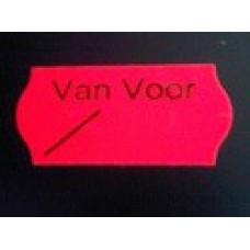 Etiket 26x12 golfrand fluor rood perm VAN VOOR Td27113092