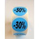 Etiket Ø27mm blauw -30% 500/rol Etiket Ø27mm blauw -30% 500/rol