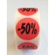 Etiket Ø27mm rood -50% 500/rol Etiket Ø27mm rood -50% 500/rol