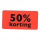 Etiket fluor rood 50% korting 47x25mm 1000st Tpk549708