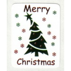Etiket Merry Christmas wit/groen Td27517300