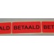 Etiket fluorrood BETAALD Etiket fluorrood BETAALD