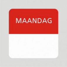 Etiket maandag wit/rood 25x25mm 500stuks Td27510001