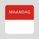 Etiket maandag wit/rood 25x25mm 500stuks Etiket maandag wit/rood 25x25mm 500stuks