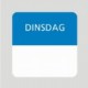 Etiket dinsdag wit/blauw 25x25mm 500st Td27510002 Etiket dinsdag wit/blauw 25x25mm 500st Td27510002