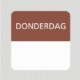 Etiket donderdag wit/bruin 25x25mm 500st 
