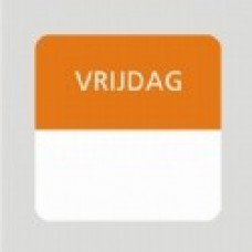 Etiket vrijdag wit/oranje 25x25mm 500st Td27510005
