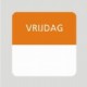 Etiket vrijdag wit/oranje 25x25mm 500st 