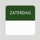 Etiket zaterdag wit/groen 25x25mm 500st 