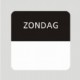 Etiket zondag wit/zwart 25x25mm 500st 