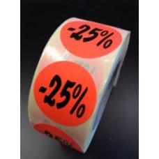 Etiket Ø27mm fluor rood -25% 500/rol Td27511425