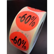 Etiket Ø27mm fluor rood -60% 500/rol Td27511460