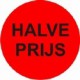 Prijssticker Ø35mm fluor rood  Halve Prijs 500/rol 
